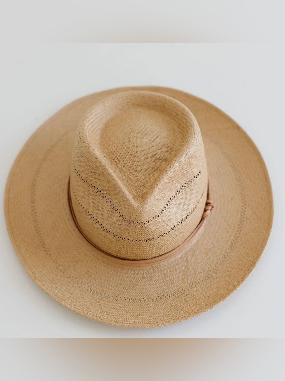 Gigi Pip Arlo Rancher Fedora Straw Hat In Honey Boho Summer Beach Size 57 - Picture 6 of 16